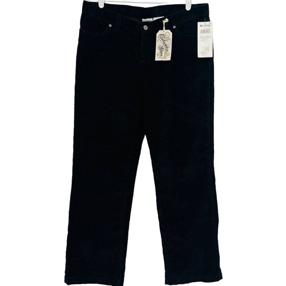 NWT Columbia Women Straight Leg Stretch Black Corduroy Pants Size 14 Regular Fit - Picture 1 of 11